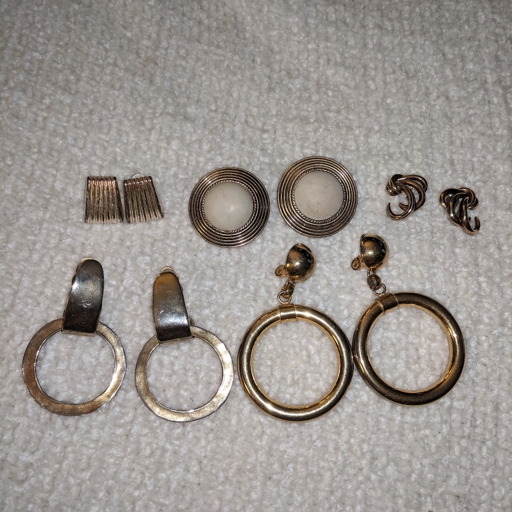 Vintage Bundle (5prs) Of Clip-On Earrings
